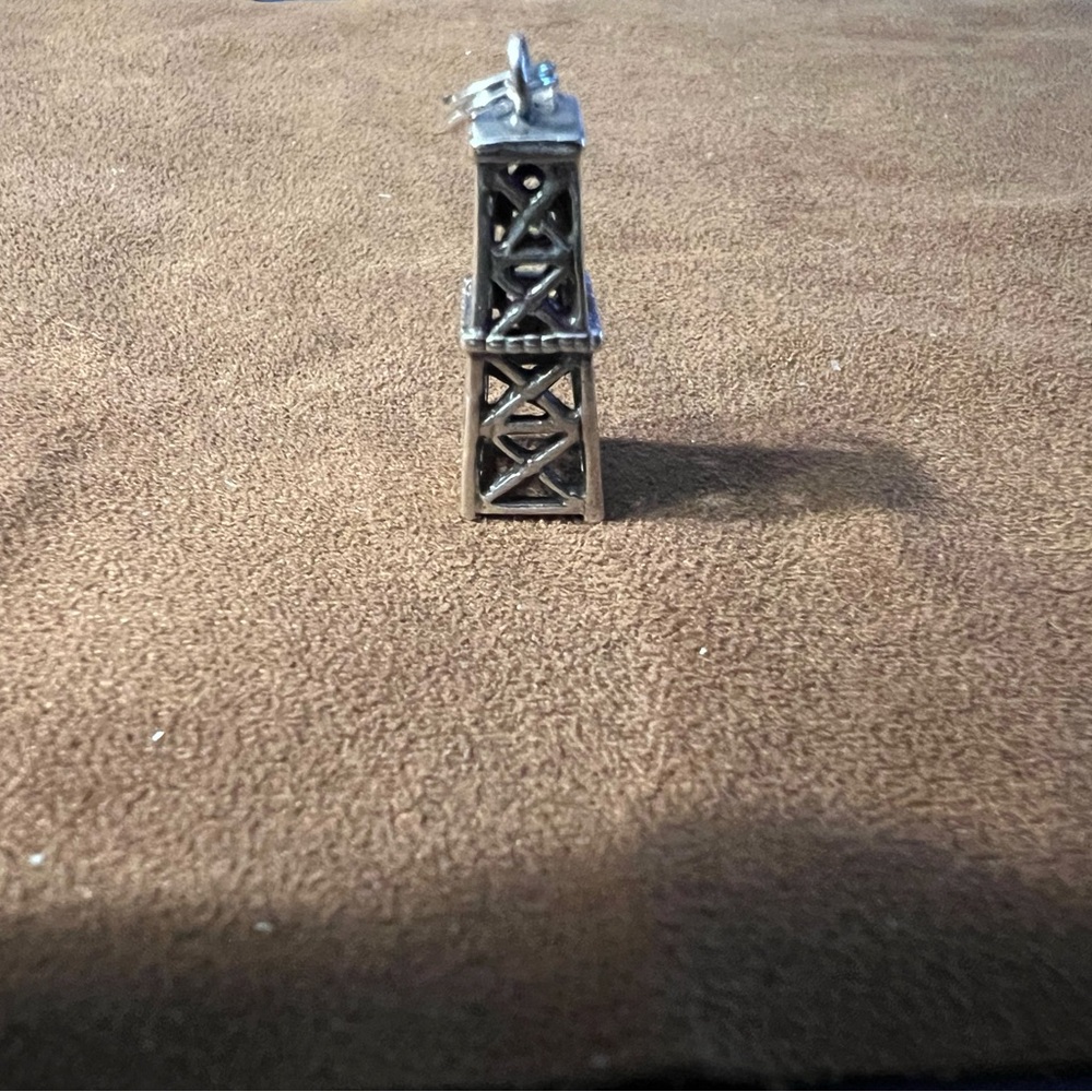 Silver Tower Decorative Oil Derrick- Sterling silver